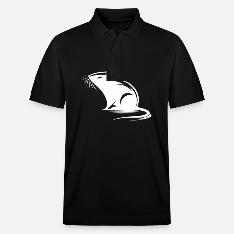 Dessin de petite souris mignonne - Polo PREPSTER bio Stanley/Stella Unisexe - noir