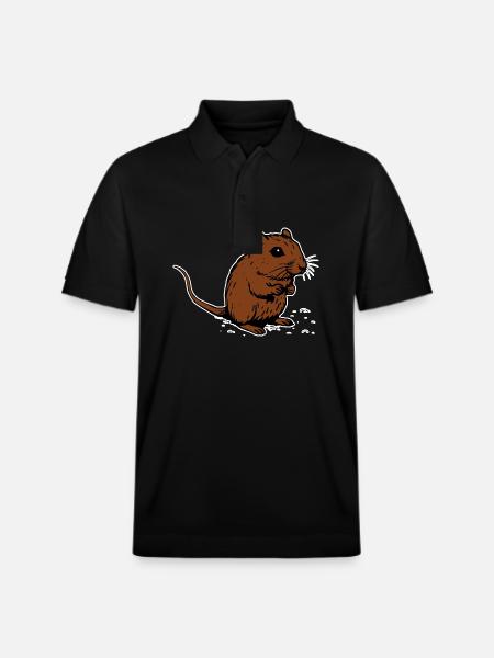 Gerbil Brown Gift - Stanley/Stella Unisex Organic Polo Shirt PREPSTER - black