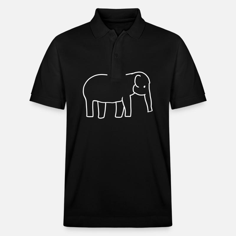 Animal Symbole Éléphant - Polo PREPSTER bio Stanley/Stella Unisexe - noir