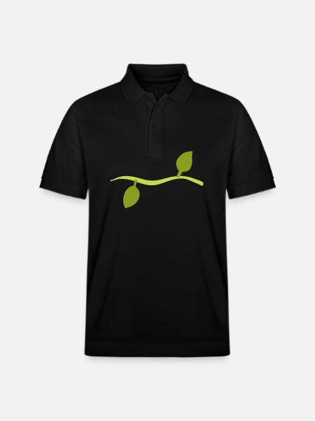 Two Leaves Line Nature - Stanley/Stella Unisex Organic Polo Shirt PREPSTER - black