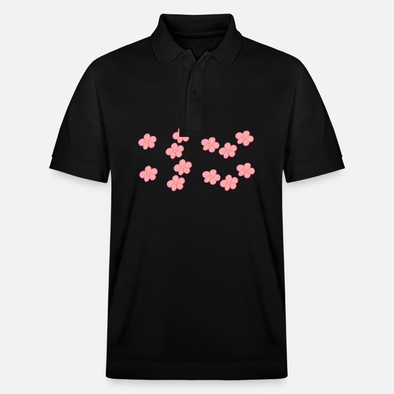 fleurs fleur plante motif rose - Polo PREPSTER bio Stanley/Stella Unisexe - noir