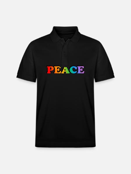 Friedens-Regenbogen - Stanley/Stella Unisex Bio-Poloshirt PREPSTER - Schwarz