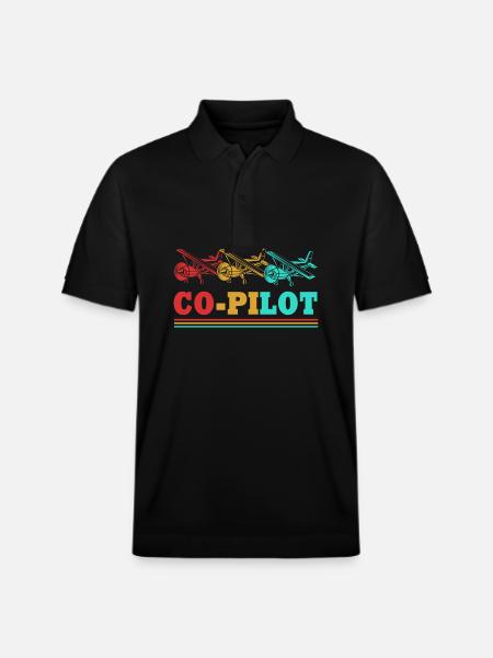 Pilot Airplane - Stanley/Stella Unisex Organic Polo Shirt PREPSTER - black