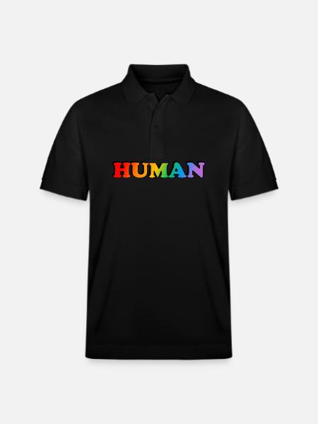 HUAMAN RAINBOW LGBT PRIDE - Stanley/Stella Unisex Organic Polo Shirt PREPSTER - black