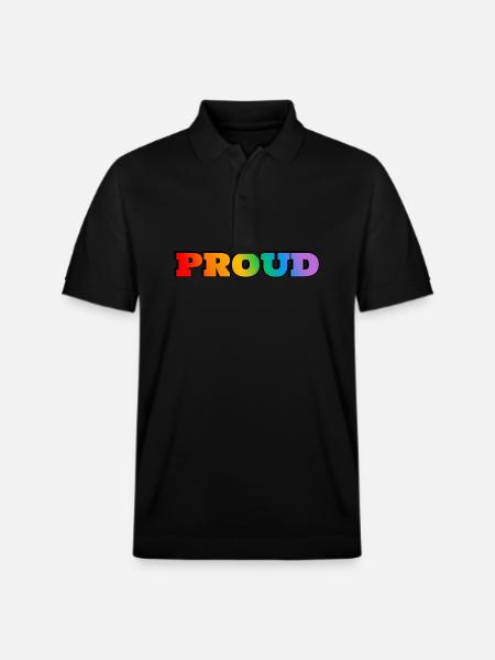 PROUD LGBT PRIDE - Stanley/Stella Unisex Organic Polo Shirt PREPSTER - black