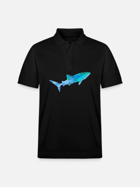 Walhai blau grün - Stanley/Stella Unisex Bio-Poloshirt PREPSTER - Schwarz