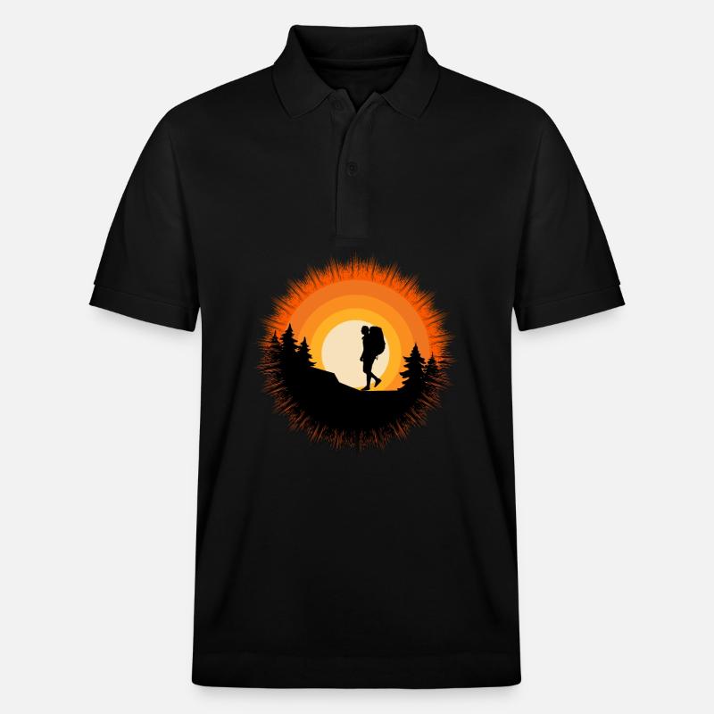 Wanderbekleidung Outdoor Backpacking Camping - Stanley/Stella Unisex Bio-Poloshirt PREPSTER - Schwarz