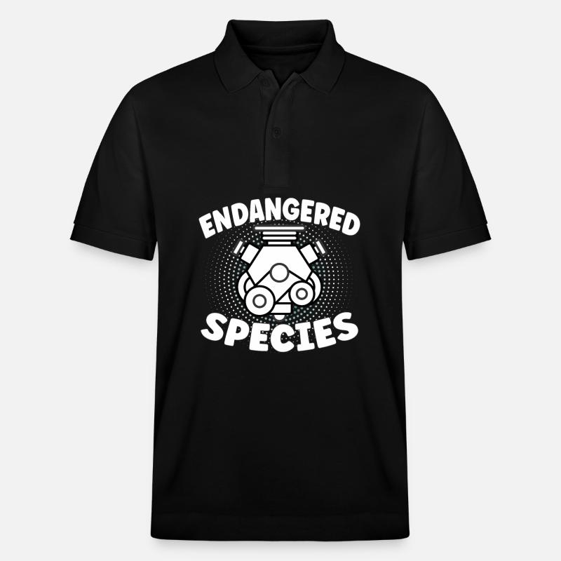 Endangered Species - Engine Combustion Design - Stanley/Stella Unisex Organic Polo Shirt PREPSTER - black
