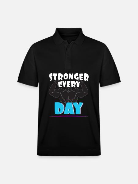 Stronger every day - Stanley/Stella Unisex Organic Polo Shirt PREPSTER - black