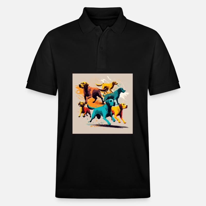 Hunde Gruppe - Bunte Hunde - Stanley/Stella Unisex Bio-Poloshirt PREPSTER - Schwarz