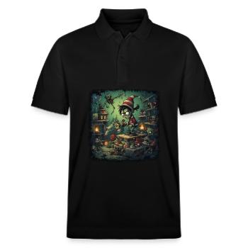 Zombie Imp Factory - Creepy - Stanley/Stella Unisex Organic Polo Shirt PREPSTER - black - Front - Roxy (174cm) & Andy (188cm)