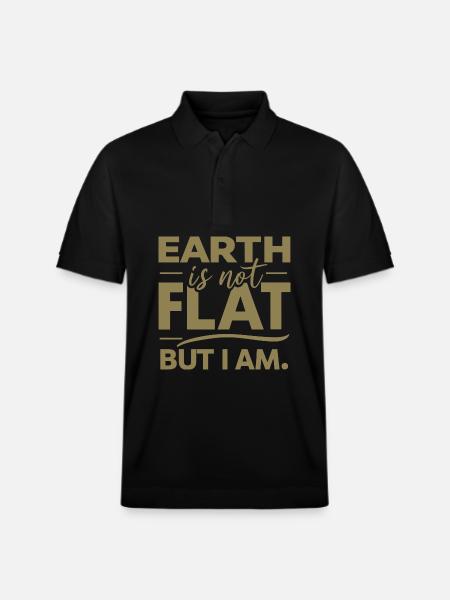 Satire Flat Earth Ironic Jokes - Stanley/Stella Unisex Organic Polo Shirt PREPSTER - black
