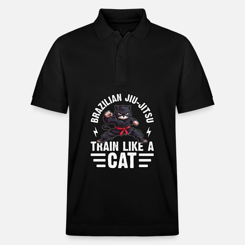 Entraînez-vous comme un chat - Polo PREPSTER bio Stanley/Stella Unisexe - noir