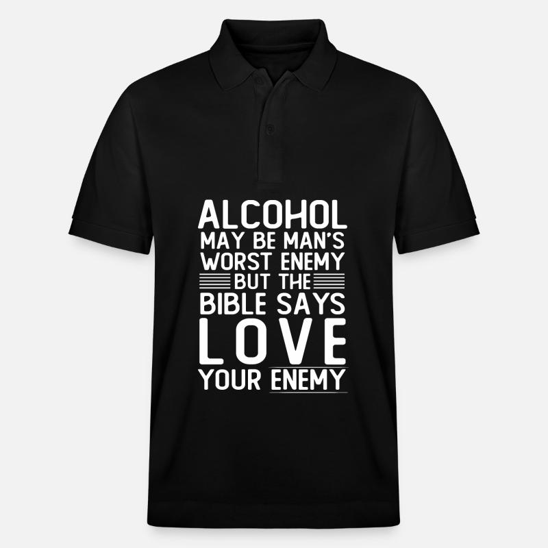 L’alcool aime ton ennemi - Polo PREPSTER bio Stanley/Stella Unisexe - noir