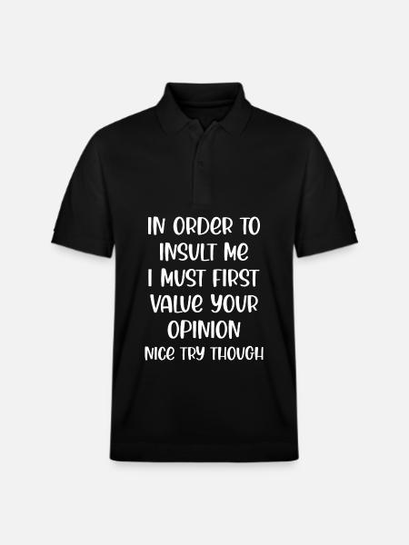 Funny Saying - Stanley/Stella Unisex Organic Polo Shirt PREPSTER - black