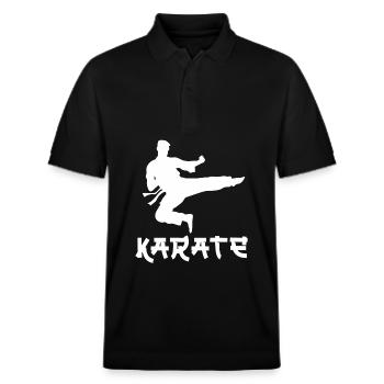 Karate - Stanley/Stella Unisex Bio-Poloshirt PREPSTER - Schwarz - Vorne - Roxy (174cm) & Andy (188cm)