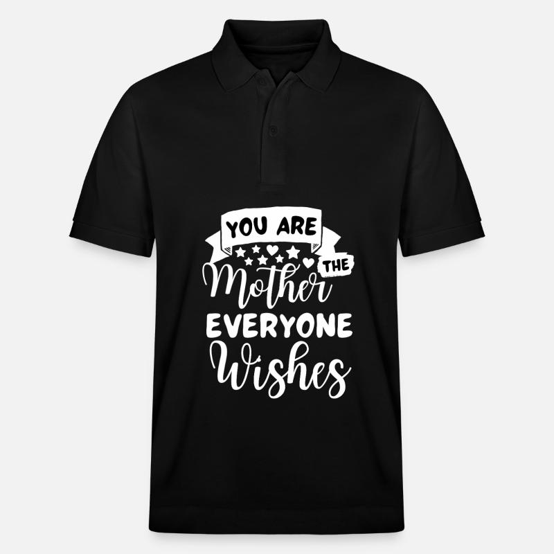 Beste Mama Spruch Mutter Sprüche - Stanley/Stella Unisex Bio-Poloshirt PREPSTER - Schwarz
