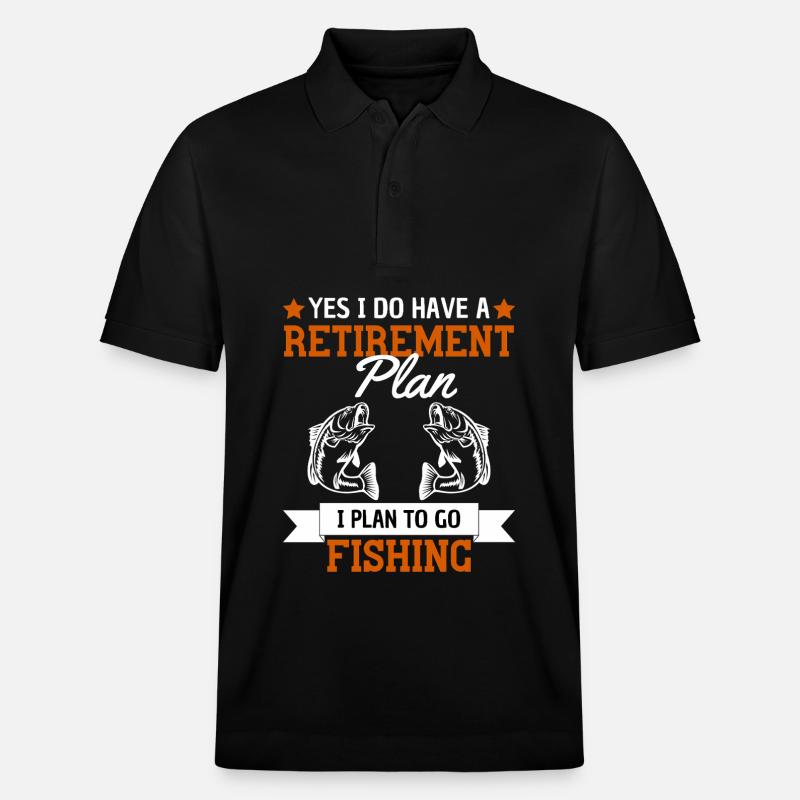 Lustiger Rente Angler Spruch Ruhestand - Stanley/Stella Unisex Bio-Poloshirt PREPSTER - Schwarz