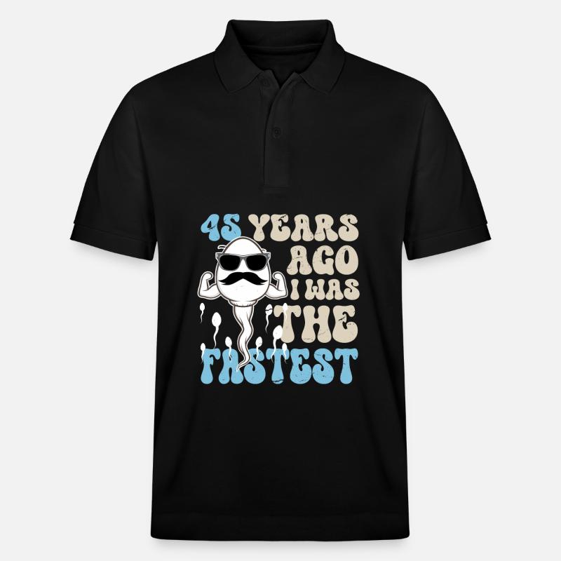 45e anniversaire drôle cadeau - Polo PREPSTER bio Stanley/Stella Unisexe - noir