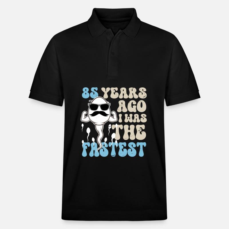 85e anniversaire dictons drôles - Polo PREPSTER bio Stanley/Stella Unisexe - noir