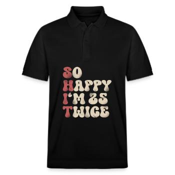 50. Geburtstag Lustiger Spruch - Stanley/Stella Unisex Bio-Poloshirt PREPSTER - Schwarz - Vorne - Roxy (174cm) & Andy (188cm)