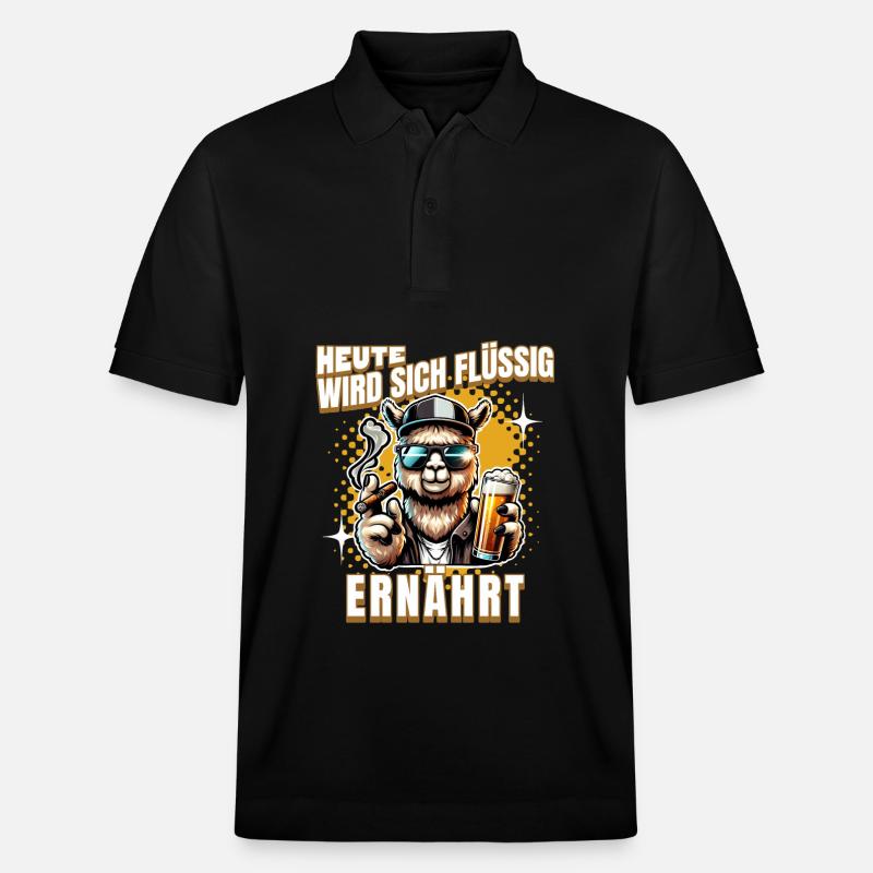 Heute Wird Sich Flüssig Ernährt - Stanley/Stella Unisex Bio-Poloshirt PREPSTER - Schwarz