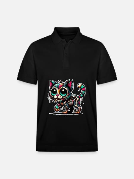 Cat Zombie - Stanley/Stella Unisex Organic Polo Shirt PREPSTER - black