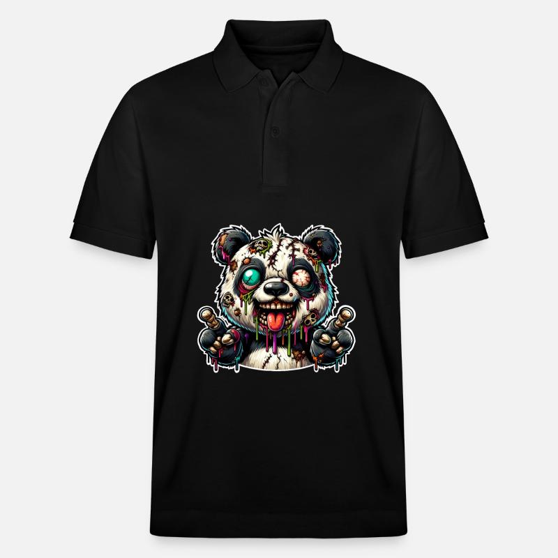 Monstre zombie panda - Polo PREPSTER bio Stanley/Stella Unisexe - noir
