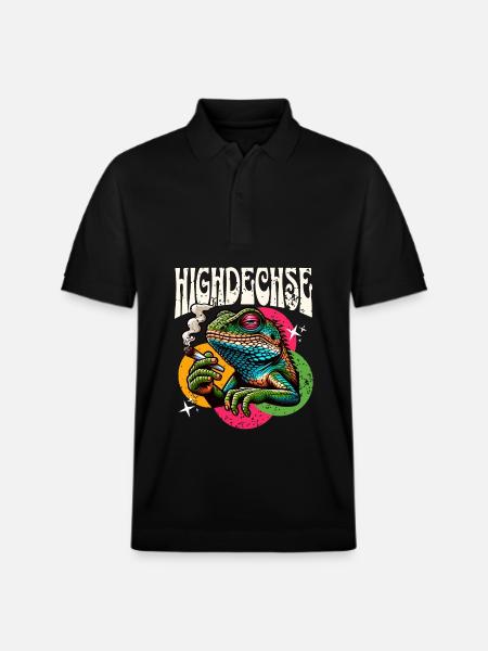High Lizard Lizard Reptiles - Stanley/Stella Unisex Organic Polo Shirt PREPSTER - black