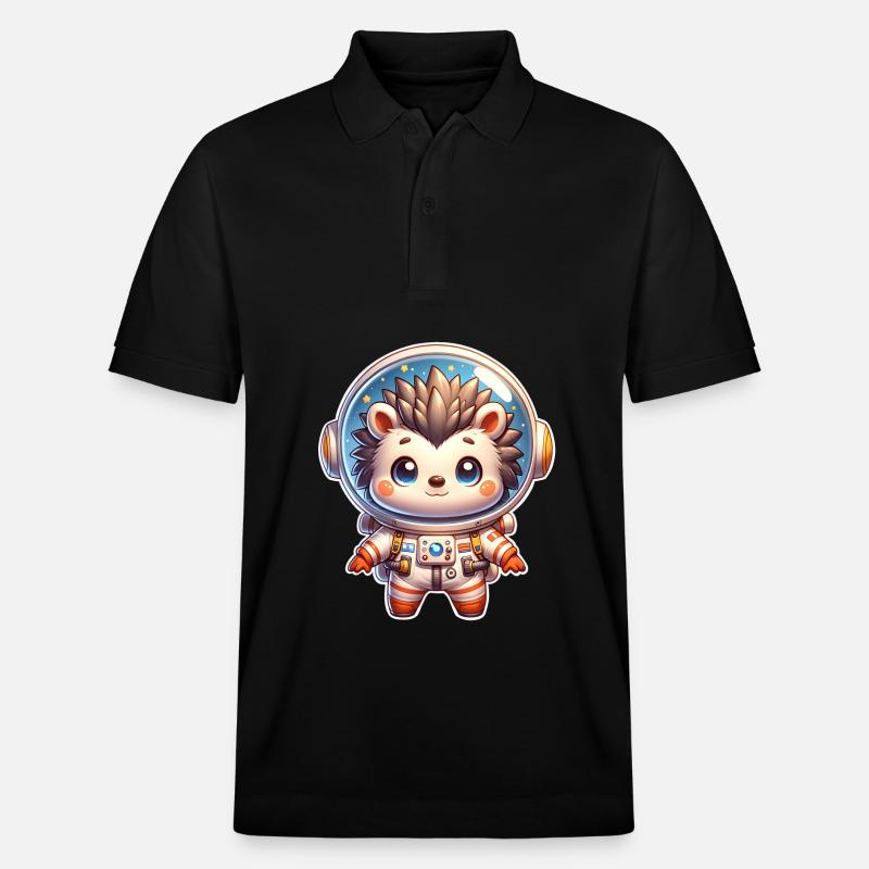 Igel Astronaut - Stanley/Stella Unisex Bio-Poloshirt PREPSTER - Schwarz
