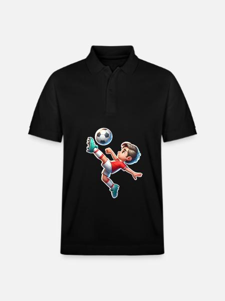 Football overhead kick - Stanley/Stella Unisex Organic Polo Shirt PREPSTER - black
