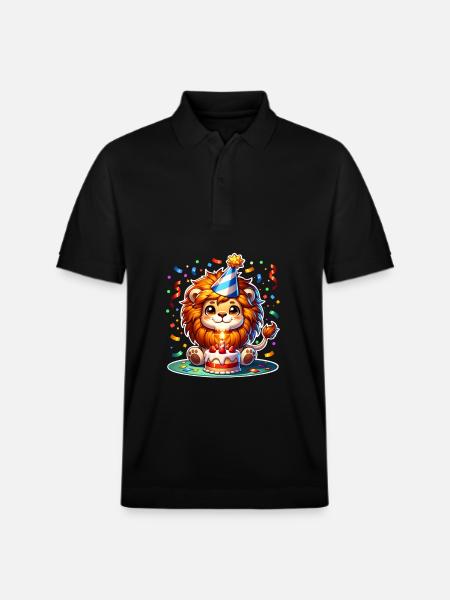 Leo Birthday Confetti - Stanley/Stella Unisex Organic Polo Shirt PREPSTER - black