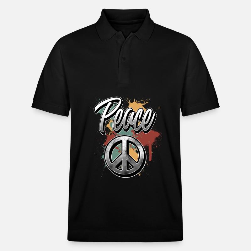 Peace - Stanley/Stella Unisex Bio-Poloshirt PREPSTER - Schwarz