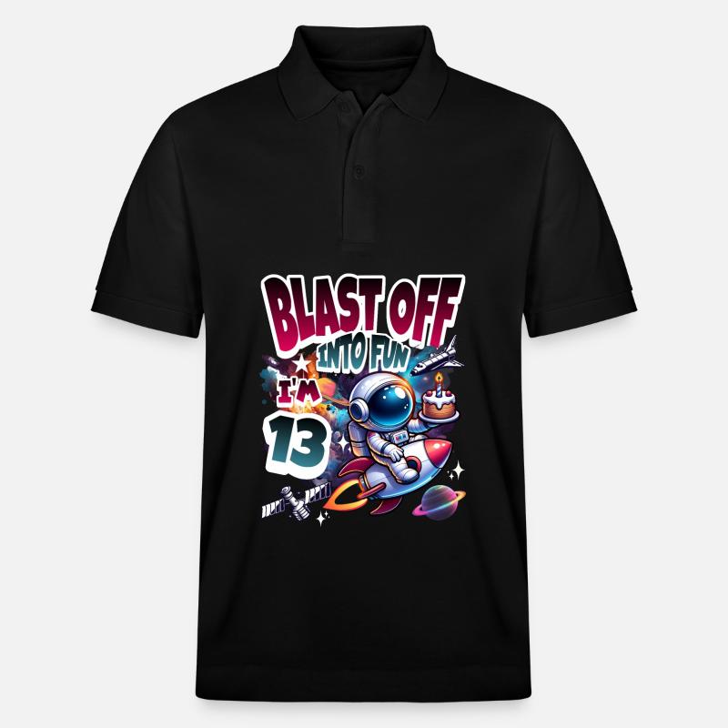 Astronaute 13e anniversaire Espace - Polo PREPSTER bio Stanley/Stella Unisexe - noir