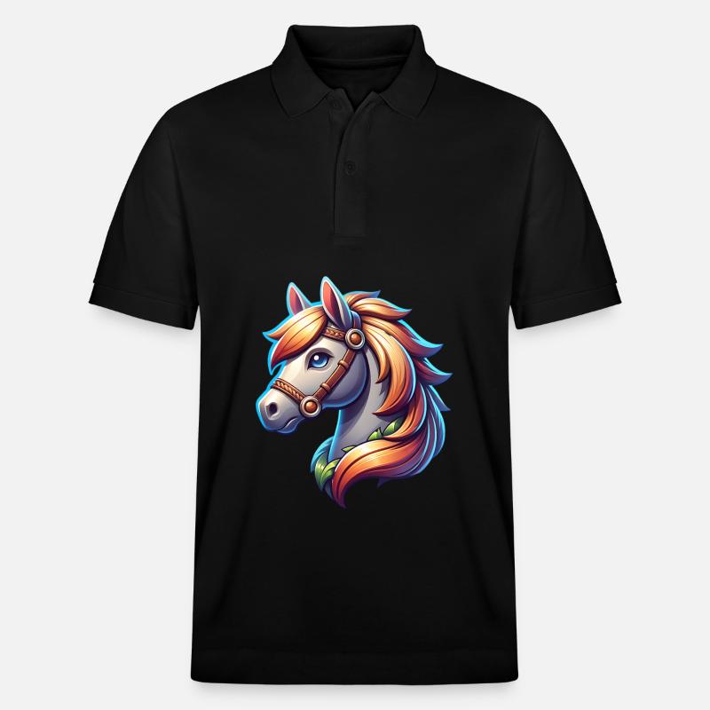 Pferd - Stanley/Stella Unisex Bio-Poloshirt PREPSTER - Schwarz