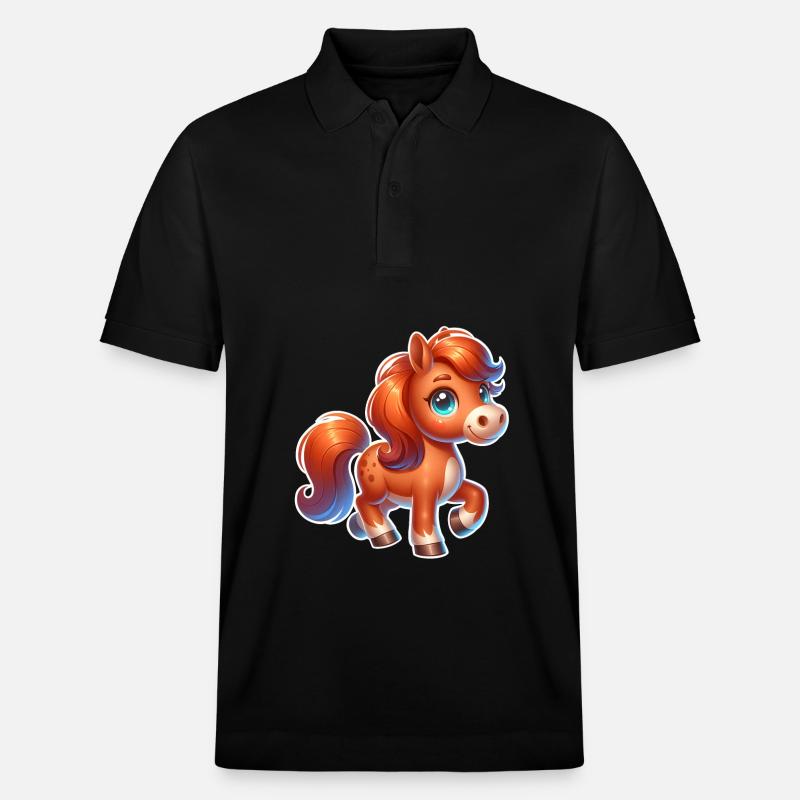 Pferd - Stanley/Stella Unisex Bio-Poloshirt PREPSTER - Schwarz