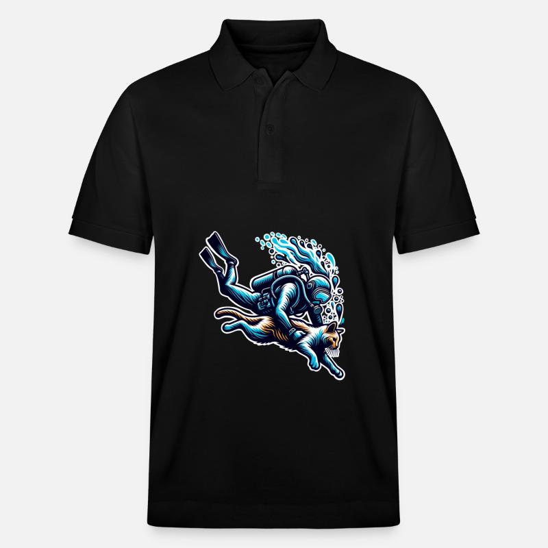 Plongée Plongeur Chat - Polo PREPSTER bio Stanley/Stella Unisexe - noir