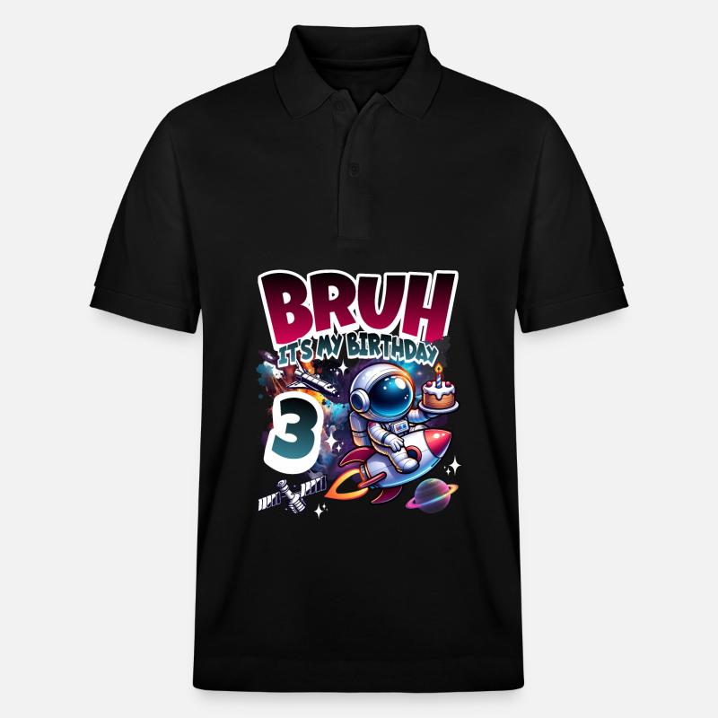 Astronaute 3e anniversaire Espace - Polo PREPSTER bio Stanley/Stella Unisexe - noir