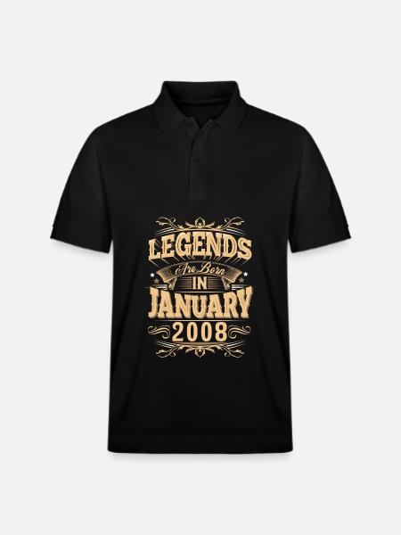 January 2008 Birthday Legend - Stanley/Stella Unisex Organic Polo Shirt PREPSTER - black