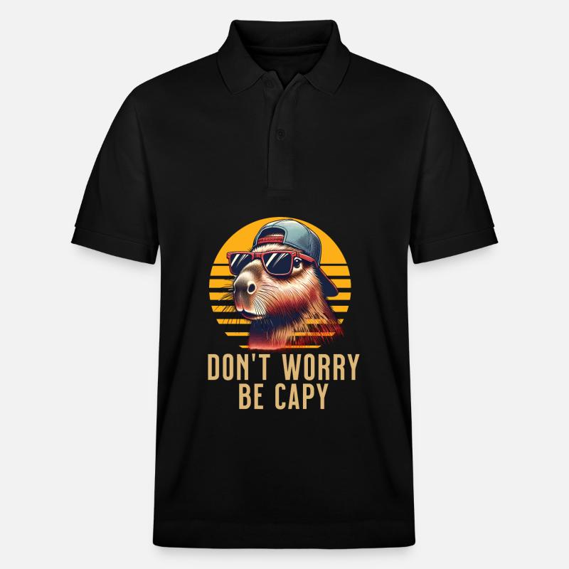 Capybara - Stanley/Stella Unisex Bio-Poloshirt PREPSTER - Schwarz