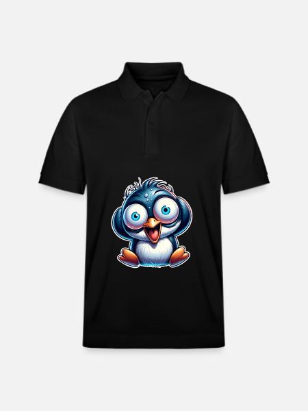 Penguin Crazy - Stanley/Stella Unisex Organic Polo Shirt PREPSTER - black