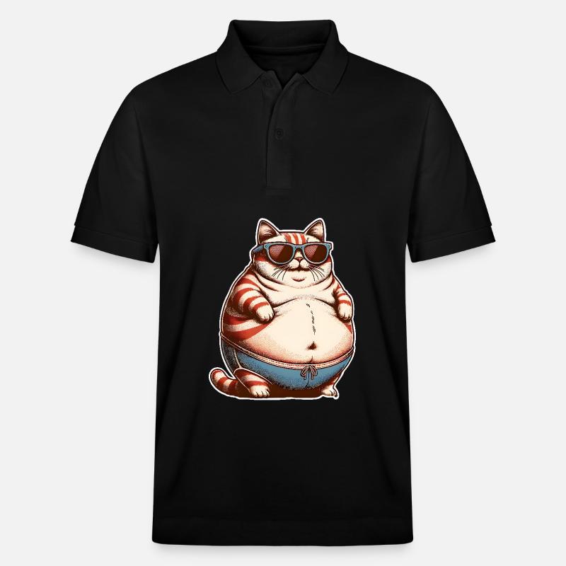 Dicke Katze - Stanley/Stella Unisex Bio-Poloshirt PREPSTER - Schwarz