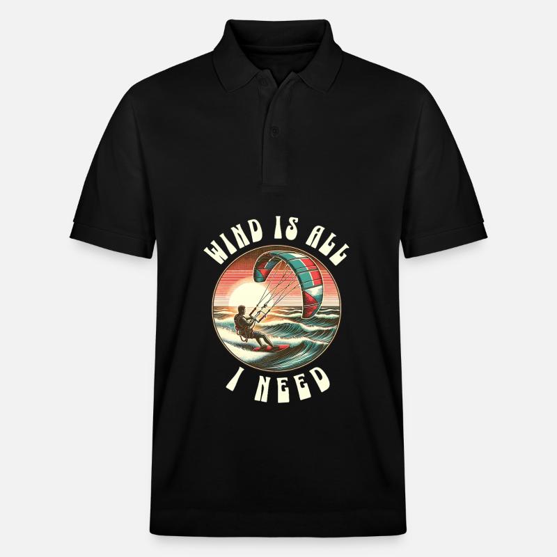 Kitesurf Kitesurfer Kiteboard - Stanley/Stella Unisex Bio-Poloshirt PREPSTER - Schwarz