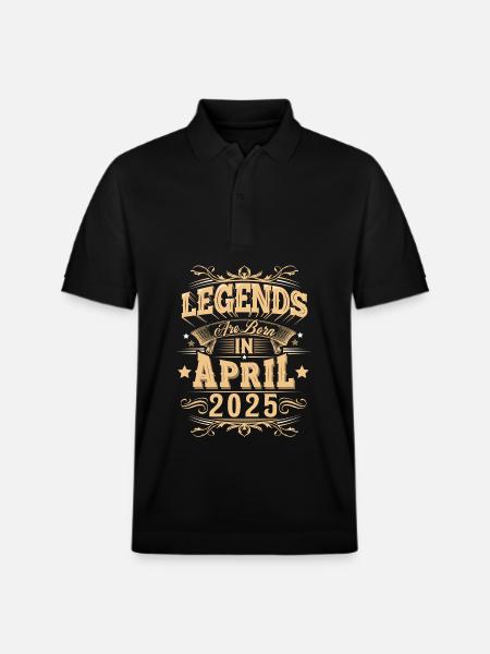 April 2025 Birthday Legend - Stanley/Stella Unisex Organic Polo Shirt PREPSTER - black