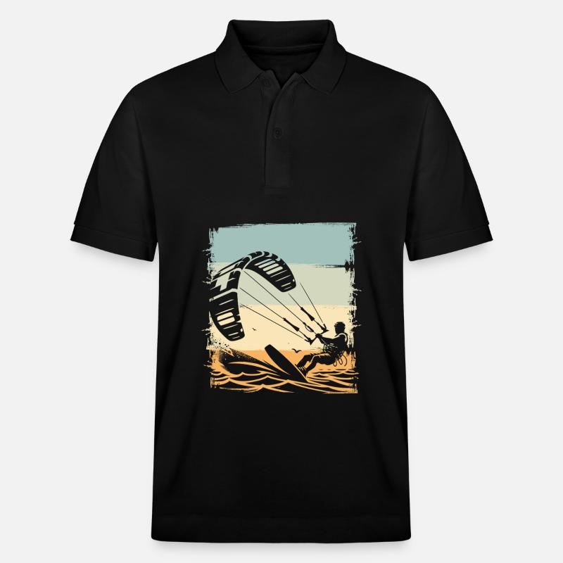 Kitesurfen Kitesurfer Kiteboard - Stanley/Stella Unisex Bio-Poloshirt PREPSTER - Schwarz