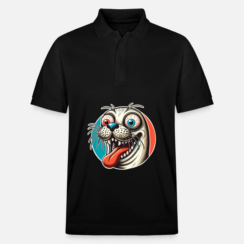Seehund Robbe - Stanley/Stella Unisex Bio-Poloshirt PREPSTER - Schwarz