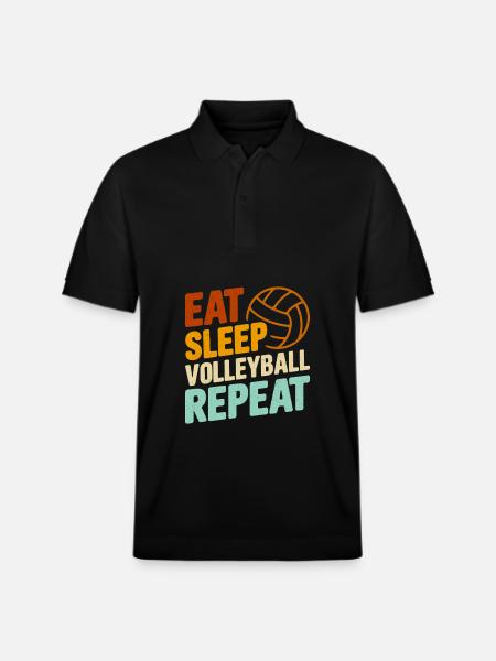 Volleyball - Stanley/Stella Unisex Bio-Poloshirt PREPSTER - Schwarz