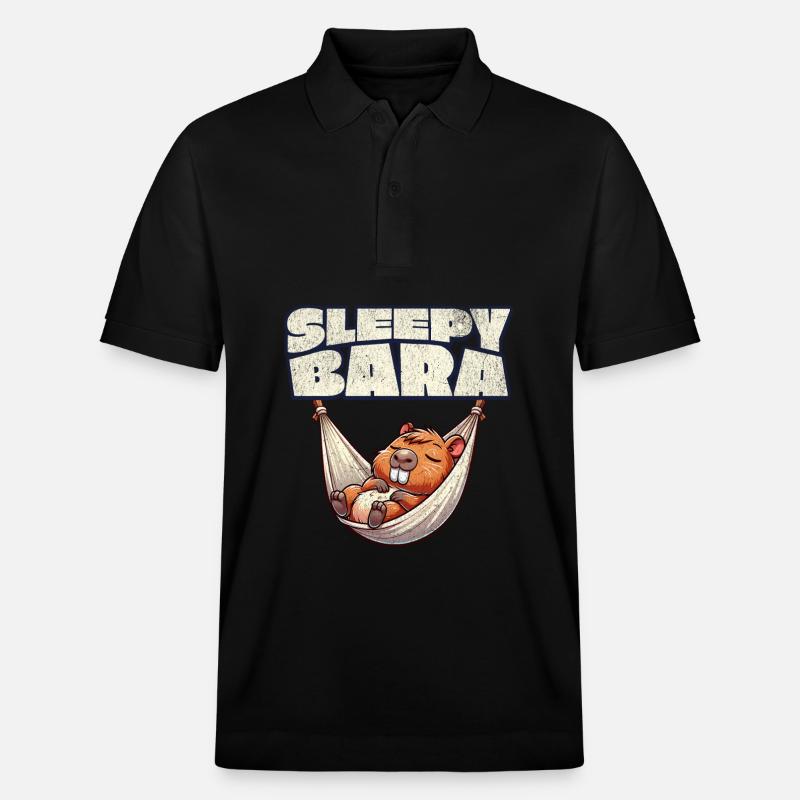 Capybara Sleepybara - Stanley/Stella Unisex Bio-Poloshirt PREPSTER - Schwarz
