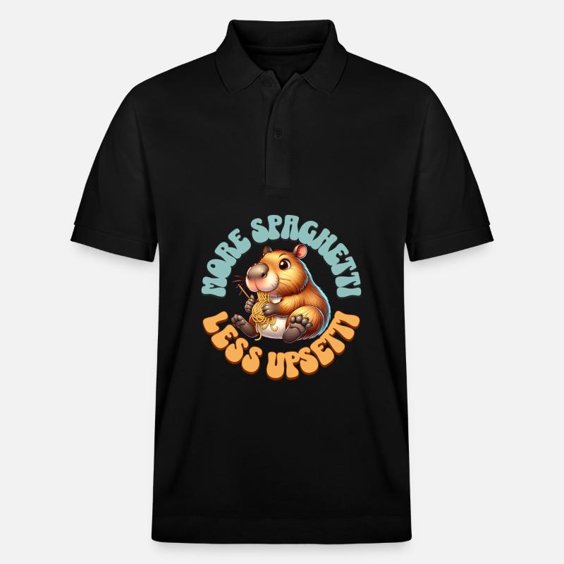 More Spaghetti Less Upsetti - Stanley/Stella Unisex Bio-Poloshirt PREPSTER - Schwarz