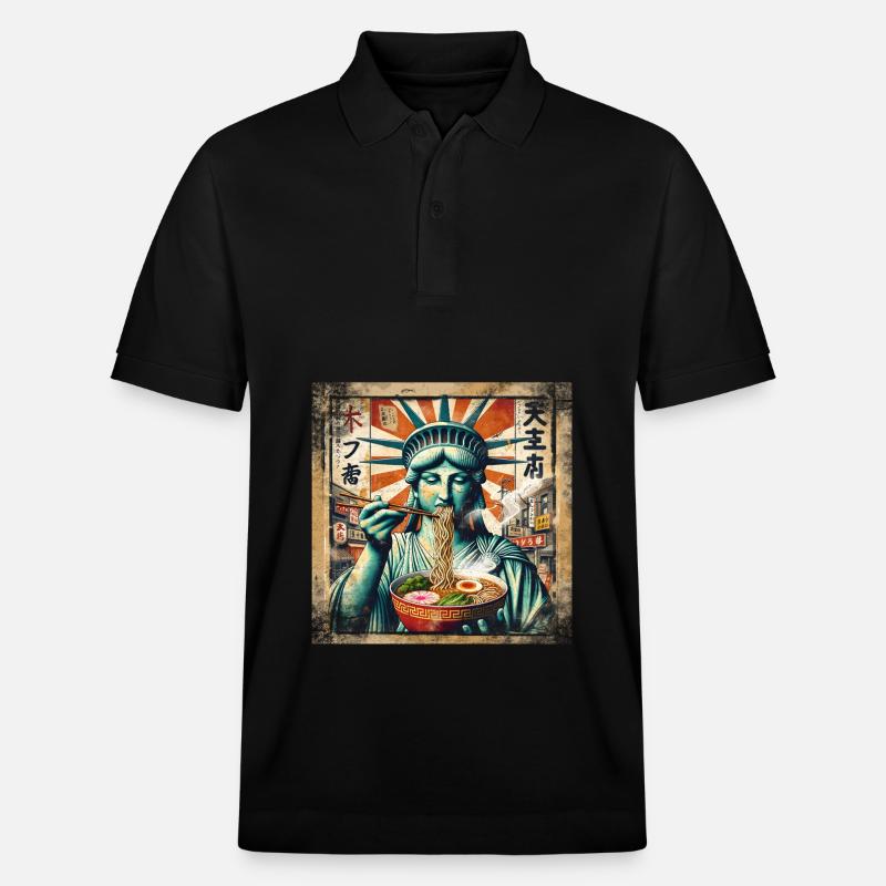 Freiheitsstatue Ramen - Stanley/Stella Unisex Bio-Poloshirt PREPSTER - Schwarz